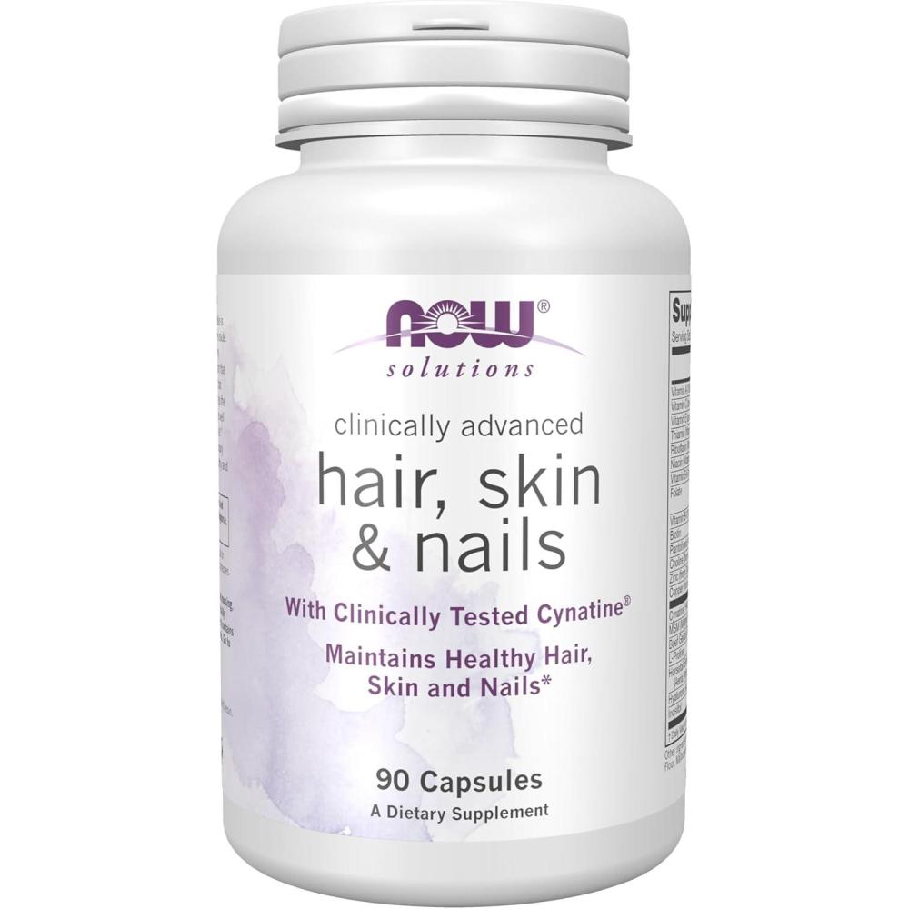 imageNOW Foods Solutions Hair Skin and Nails Clinically Advanced Support with Clinically Tested Cynatine 90 Veg Capsules