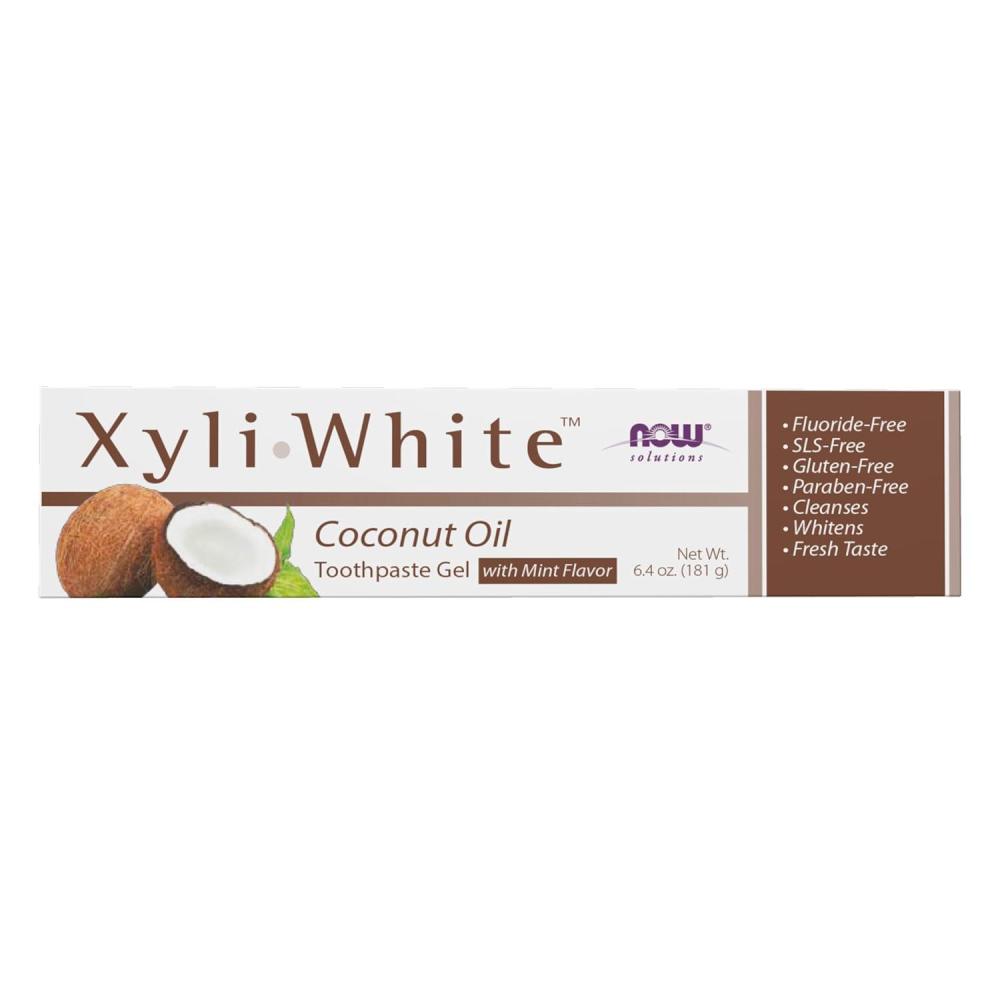 imageNOW Foods Solutions Xyliwhite Toothpaste Gel Neem and Tea Tree Cleanses and Whitens Clean and Fresh Taste 64OunceCoconut Oil