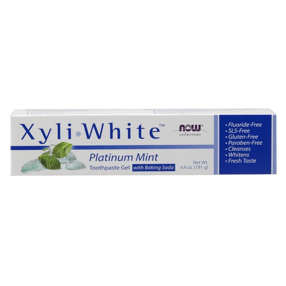 imageNOW Foods Solutions Xyliwhite Toothpaste Gel Neem and Tea Tree Cleanses and Whitens Clean and Fresh Taste 64OuncePlatinum Mint