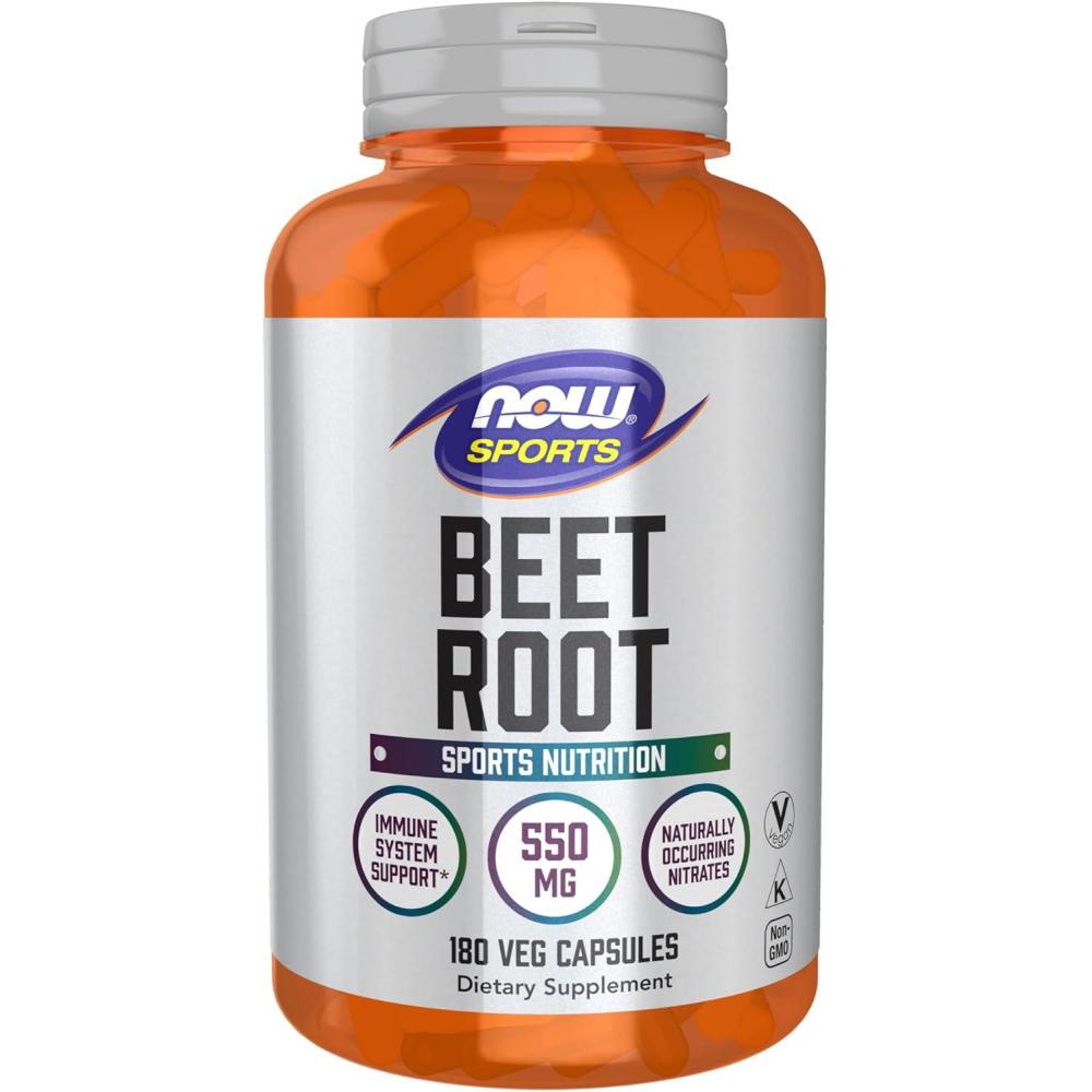 imageNOW Foods Sports Beet Root Veg Sports Nutrition Immune System Support 550 MG Naturally Occurring Nitrates 180 Veg Capsules