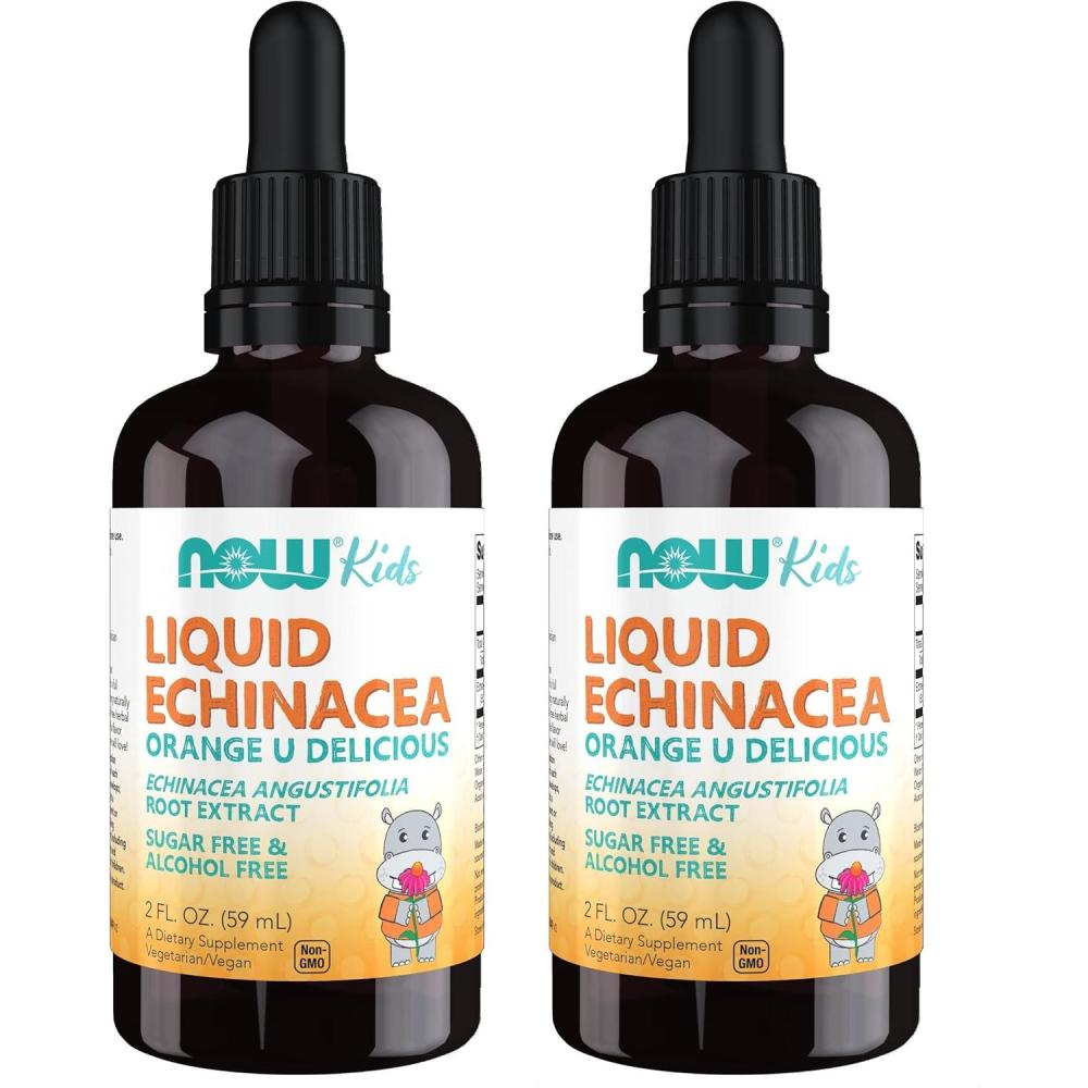 imageNOW Foods Supplements Kids Liquid Echinacea with Dropper Immune System Support Formulated for Kids 2 Fl Ounce packaging may vary2 Fl Oz Pack of 2