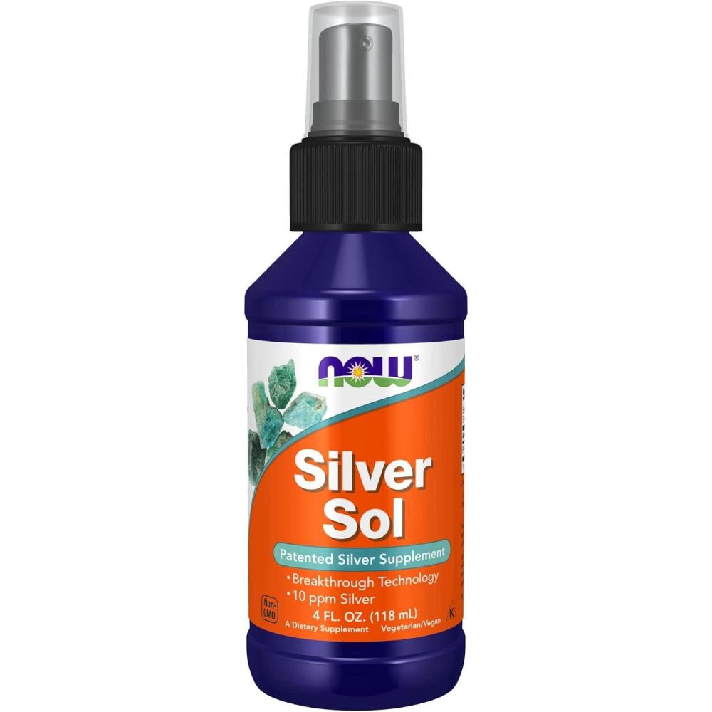 imageNOW Foods Supplements Silver Sol 10 PPM with Elemental Silver and Deionized Water Liquid 4Ounce4 Fl Oz Pack of 1