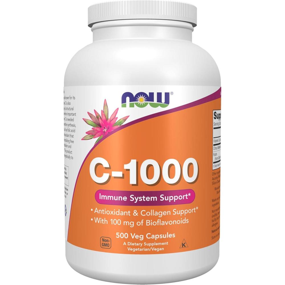 imageNOW Foods Supplements Vitamin C1000 with 100 mg of Bioflavonoids Antioxidant protection 100 Veg Capsules500 Count Pack of 1