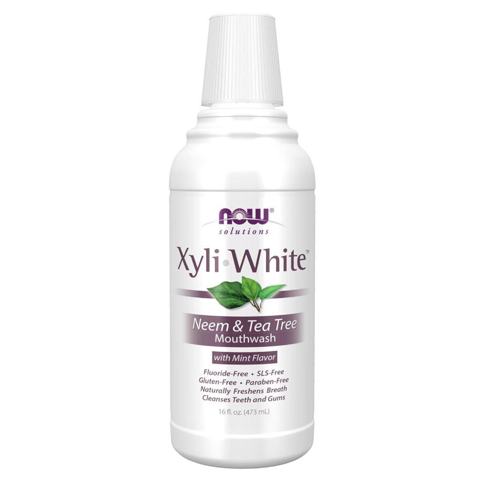 imageNOW Solutions Xyliwhite Mouthwash Refreshmint Flavor Naturally Freshens Breath Cleanses Teeth and Gums 16OunceNeem and Tea Tree