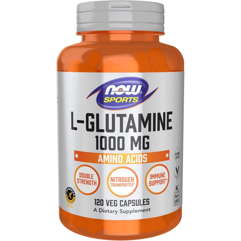 imageNOW Sports Nutrition LGlutamine Double Strength 1000 mg Amino Acid 240 Veg Capsules120 Count Pack of 1