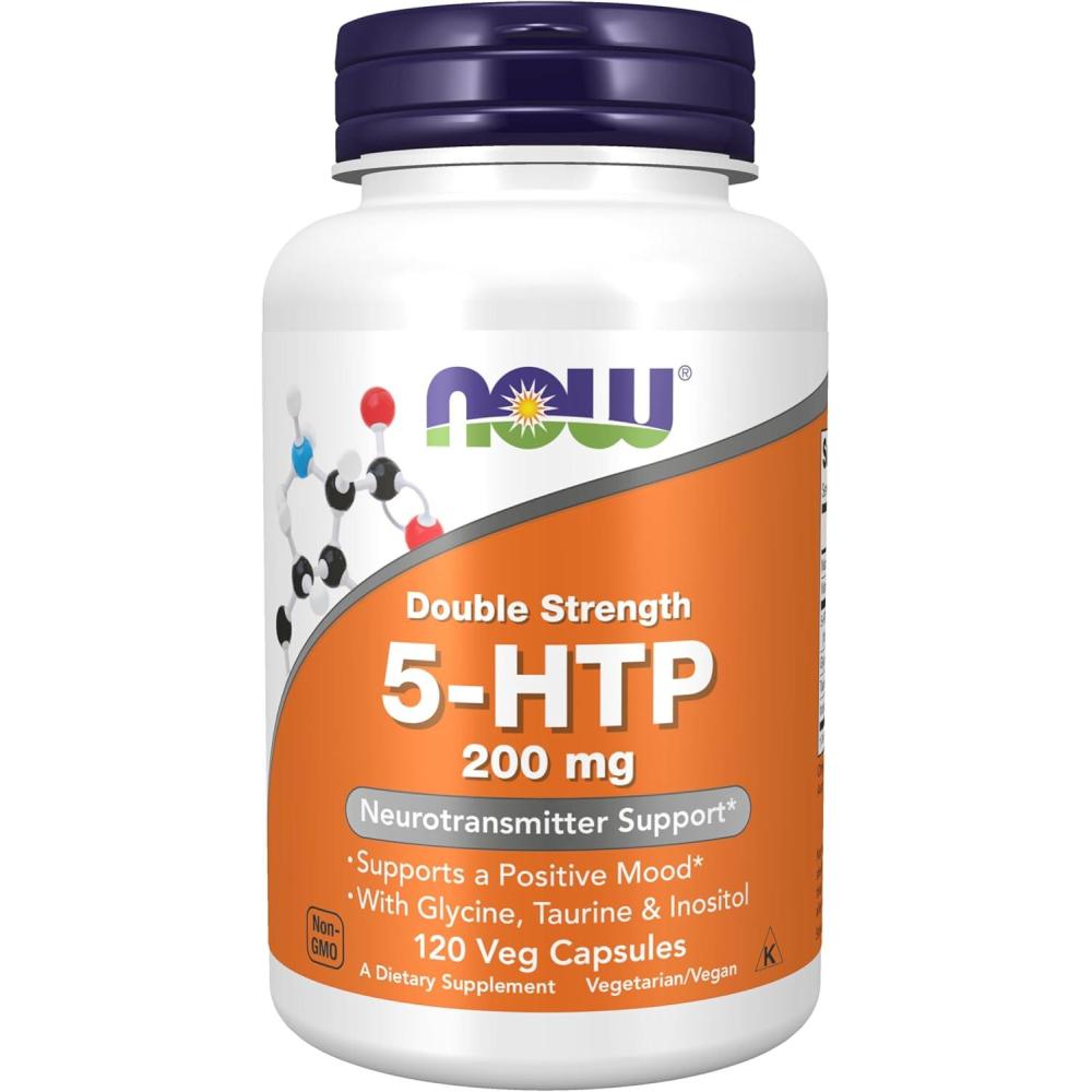 imageNOW Supplements 5HTP 5hydroxytryptophan 200 mg Double Strength Neurotransmitter Support 120 Veg Capsules120 Count Pack of 1
