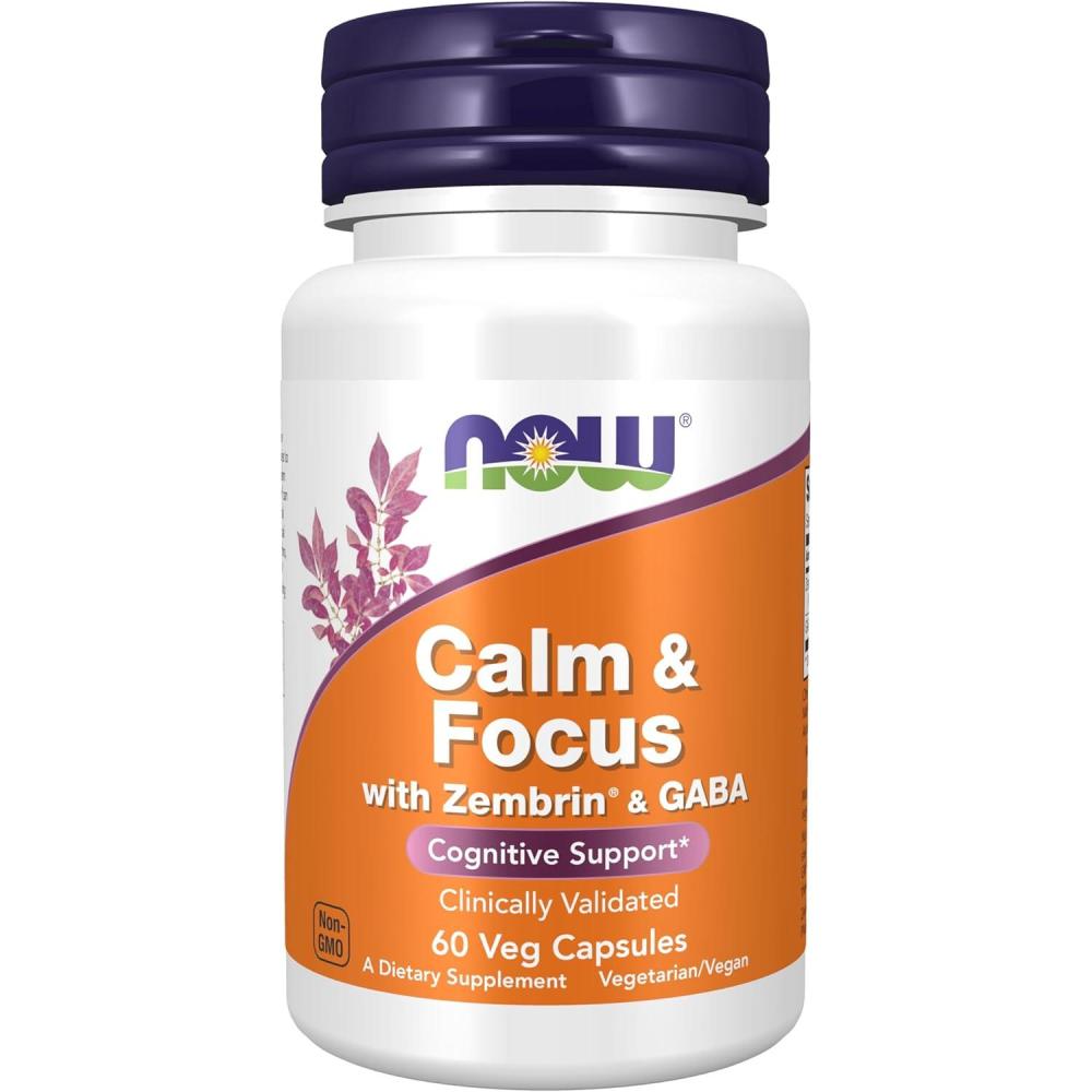 imageNow Supplements Calm amp Focus with Zembrin amp GABA Cognitive Support Clinically Validated 60 Veg Capsules