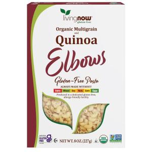 NOW Foods, Organic Quinoa Spaghetti, Gluten-Free, Corn-Free, Non-GMO, Quinoa and Rice Pasta, 8-Ounce(Macaroni)