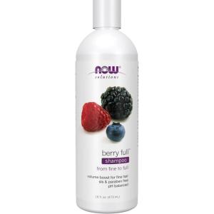 NOW Foods Solutions, Berry Full™, Volume Boost Shampoo for Fine Hair with Biotin, pH Balanced, 16-Ounce(16 Fl Oz (Pack of 1))
