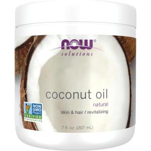 NOW Foods Solutions, Coconut Oil, Naturally Revitalizing for Skin and Hair, Conditioning Moisturizer, 7-Ounce