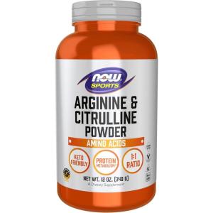 NOW Foods Sports Nutrition, Arginine & Citrulline Powder, 1:1 Ratio, Amino Acid, 12-Ounce(Unflavored)
