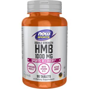 NOW Foods Sports Nutrition, HMB (β-Hydroxy β-Methylbutyrate), Double Strength 1,000 mg, 90 Tablets