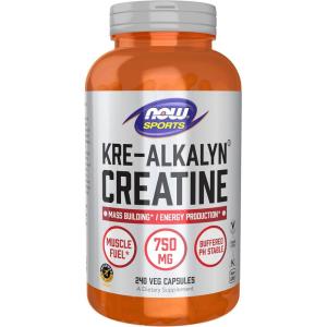 NOW Foods Sports Nutrition, Kre-Alkalyn Creatine 750 mg, Mass Building*/Energy Production*, 240 Veg Capsules(240 Count (Pack of 1))