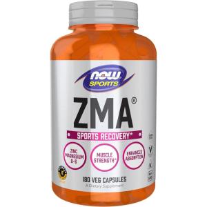 NOW Foods Sports Nutrition, ZMA (Zinc, Magnesium and Vitamin B-6), Enhanced Absorption, Sports Recovery*, 180 Capsules