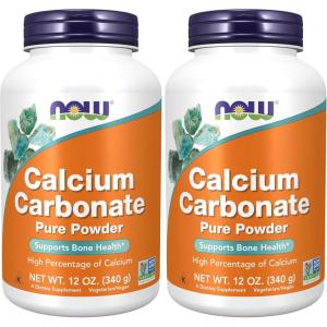 NOW Foods Supplements, Calcium Carbonate Powder, High Percentage of Calcium, Supports Bone Health*, 12-Ounce(12 Ounce (Pack of 2))