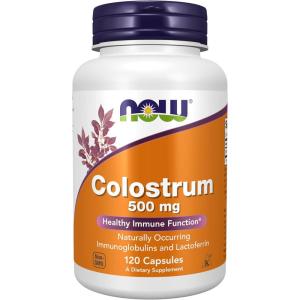 NOW Foods Supplements, Colostrum 500 mg, Naturally occurring Immunoglobulins and Lactoferrin, 120 Veg Capsules