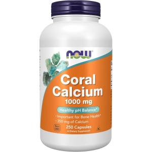 NOW Foods Supplements, Coral Calcium 1,000 mg, Bone Health*, Healthy pH Balance*, 250 Veg Capsules(250 Count (Pack of 1))