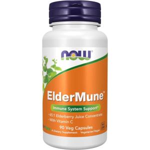 NOW Foods Supplements, ElderMune 65:1 Elderberry Juice Concentrate With Vitamin C, Immune System Support, 90 Veg Capsules