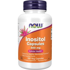 NOW Foods Supplements, Inositol 500 mg, Healthy Membrane Function*, Cellular Health*, 100 Veg Capsules(Unflavored)
