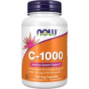 NOW Foods Supplements, Vitamin C-1,000 with 100 mg of Bioflavonoids, Antioxidant protection*, 100 Veg Capsules(100 Count (Pack of 1))