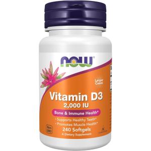 NOW Foods Supplements, Vitamin D-3 2,000 IU, High Potency, Structural Support*, 240 Softgels(240 Count (Pack of 1))