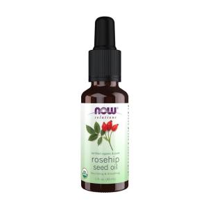 NOW Solutions, Organic Rose Hip Seed Oil, Certified Organic and 100% Pure, For Facial Care, Expeller Pressed, Vegan, Child Resistant Euro Dropper, 1-Ounce(1 Fl Oz (Pack of 1))
