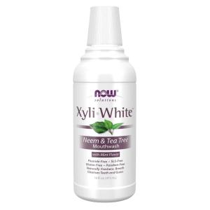NOW Solutions, Xyliwhite™ Mouthwash, Refreshmint Flavor, Naturally Freshens Breath, Cleanses Teeth and Gums, 16-Ounce(Neem and Tea Tree)