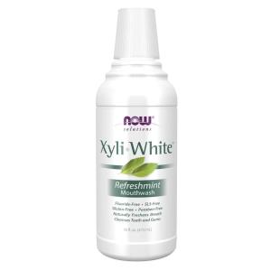 NOW Solutions, Xyliwhite™ Mouthwash, Refreshmint Flavor, Naturally Freshens Breath, Cleanses Teeth and Gums, 16-Ounce(Refreshmint)