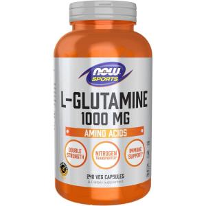 NOW Sports Nutrition, L-Glutamine, Double Strength 1,000 mg, Amino Acid, 240 Veg Capsules(240 Count (Pack of 1))
