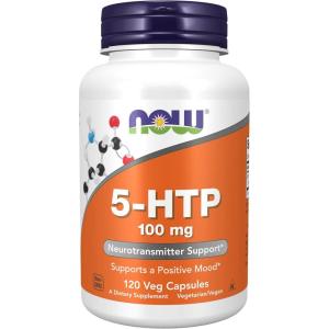 NOW Supplements, 5-HTP (5-hydroxytryptophan) 100 mg, Neurotransmitter Support*, 120 Veg Capsules(120 Count (Pack of 1))