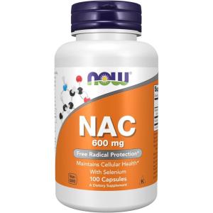 NOW Supplements, NAC (N-Acetyl Cysteine) 600 mg with Selenium, 250 Veg Capsules(100 Count (Pack of 1))