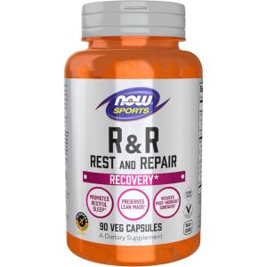 Now Foods Sports Nutrition, R&R Rest and Repair, Recovery*, Promotes Restful Sleep*, Preserves Lean Mass, Reduces Post-Workout Soreness*, Vegan, NGMO, 90 Veg Capsules