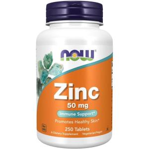 Now Foods Zinc (from 405mg of Zinc Gluconate), White, Unflavored, Tablet, 250 Count