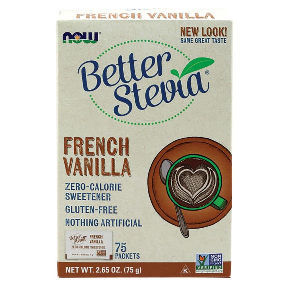 imageNOW Foods BetterStevia ZeroCalorie Granulated Sweetener Packets Keto Friendly Suitable for Diabetics No Erythritol 100 PacketsVanilla