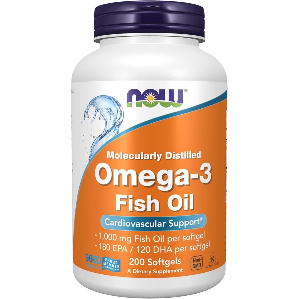 imageNOW Foods Supplements Omega3 180 EPA  120 DHA Molecularly Distilled Cardiovascular Support 200 Softgels