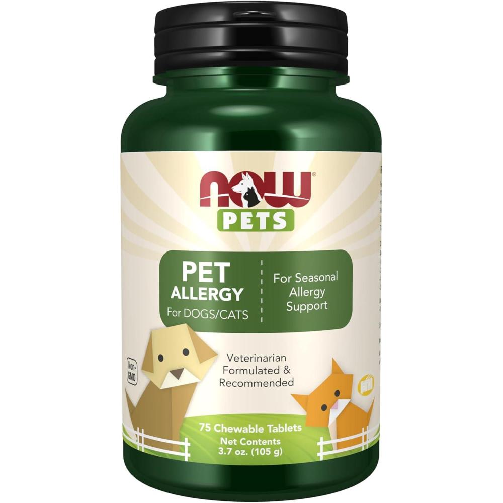 imageNOW Pet Health Pet Allergy Supplement Formulated for Cats amp Dogs NASC Certified 75 Chewable Tablets