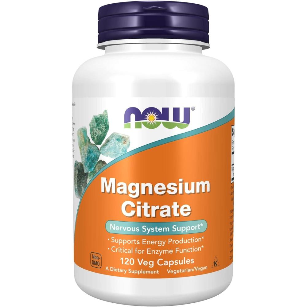 imageNOW Supplements Magnesium Citrate Enzyme Function Nervous System Support 120 Veg Capsules120 Count Pack of 1