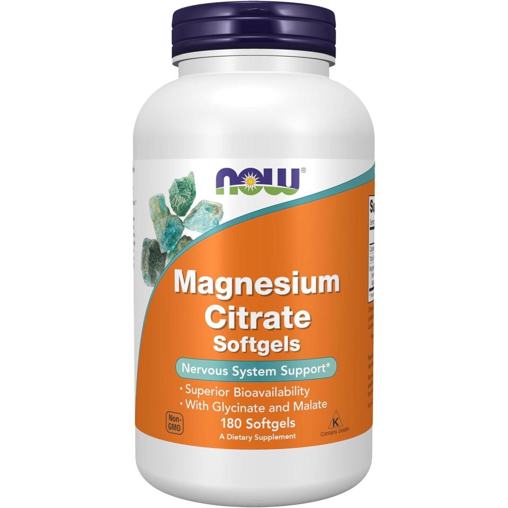 imageNOW Supplements Magnesium Citrate Enzyme Function Nervous System Support 120 Veg Capsules180 Count Pack of 1