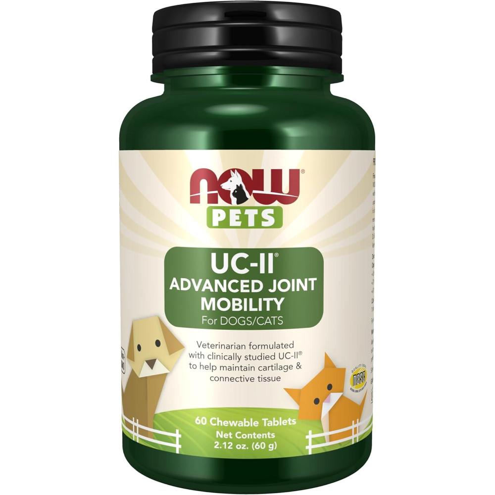 imageNow Pets UCII Advanced Joint Mobility for Dogs and Cats Veterinarian formulated Help Maintain Cartilage and Connective Tissue 60 Chewable Tablets 60 Grams
