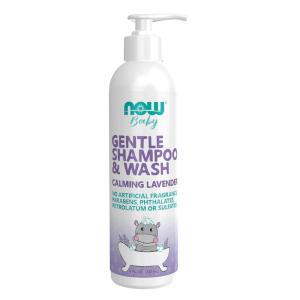 NOW Baby, Gentle Shampoo and Wash, Calming Lavender, Paraben Free, 8 Fluid Ounces(Shampoo and Wash)