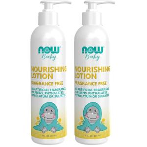 NOW Baby, Nourishing Baby Lotion, Fragrance Free, Paraben Free, 8 Fluid Ounces(8 Fl Oz (Pack of 2))