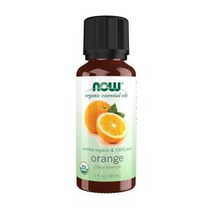 NOW Essential Oils, Organic Orange Oil, Uplifting Aromatherapy Scent, Cold Pressed, 100% Pure, Vegan, Child Resistant Cap, 1-Ounce(1 Fl Oz (Pack of 1))