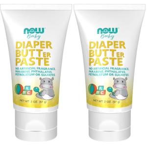 NOW Foods Baby, Diaper Butter Paste, Fragrance Free, No Artificial Fragrance, Parabens, Phthalates, or Petrolatum, 2-Ounce(2 Ounce (Pack of 2))