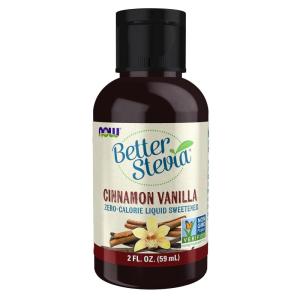 NOW Foods, Better Stevia, Liquid Zero-Calorie Sweetener, Cinnamon Vanilla Flavor, Certified Non-GMO, 2 Fl Oz(Cinnamon Vanilla)