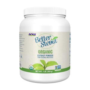 NOW Foods BetterStevia Organic Zero-Calorie Extract Powder, Keto Friendly, Suitable for Diabetics, No Erythritol, 1 Pound(16 Ounce (Pack of 1))