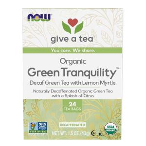 NOW Foods, Certified Organic Green Kick Tea, with Polyphenols, Premium Unbleached Tea Bags with No-Staples Design, No Added Colors, Preservatives, Flavors, or Sugars, 24-Count(Green Tranquility)
