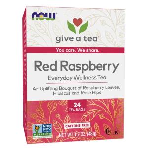 NOW Foods Give a Tea™ Ojibwa Tea, Herbal, Caffeine-Free, 24 bags, traditional North American blend for overall wellness(Raspberry)