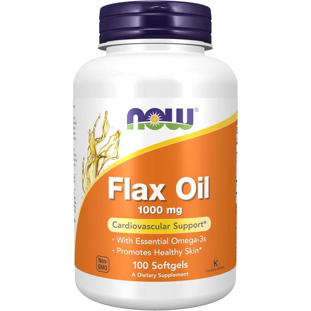imageNOW Foods Supplements Flax Oil 1000 mg made with Organic Flax Oil Cardiovascular Support 250 Softgels100 Count Pack of 1