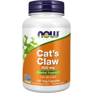 NOW Foods Supplements, Cat’s Claw 500 mg, Non-GMO Project Verified, Herbal Supplement, 100 Veg Capsules(100 Count (Pack of 1))