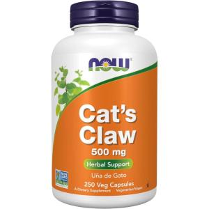 NOW Foods Supplements, Cat’s Claw 500 mg, Non-GMO Project Verified, Herbal Supplement, 100 Veg Capsules(250 Count (Pack of 1))